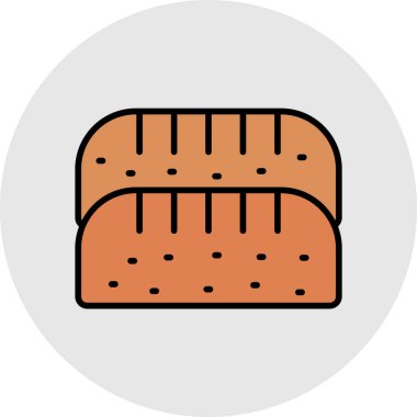 Ekmek ikonu. vektör illüstrasyonu