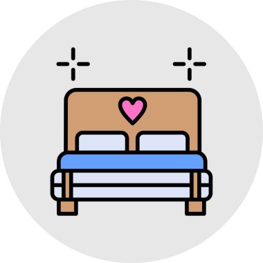 Bir yatak simgesinin vektör illüstrasyonu