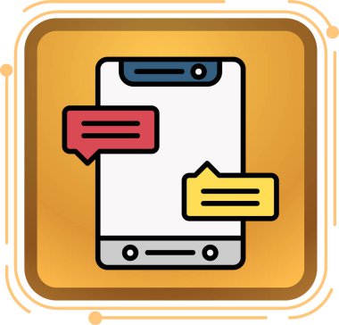 akıllı telefon sohbet simgesi vektör illüstrasyonu