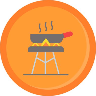 Barbekü. Web simgesi basit illüstrasyon