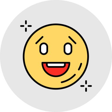 Yüz simgesi. beyaz üzerinde izole edilmiş yüz emoji yüz vektör simgesi rengi