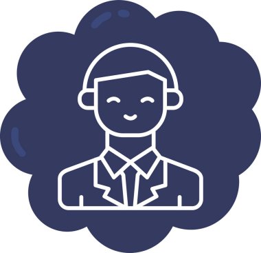 avatar erkek kişi simgesi doldurulmuş ana hatlar biçimi