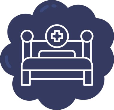 Yatağa. Web simgesi basit illüstrasyon