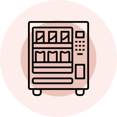 Buzdolabı ikonu. Web tasarımı için buzdolabı vektör simgelerinin özet çizimi