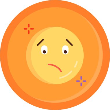 hüzünlü emoji simgesi vektörü, emojinin renkli tasarımı