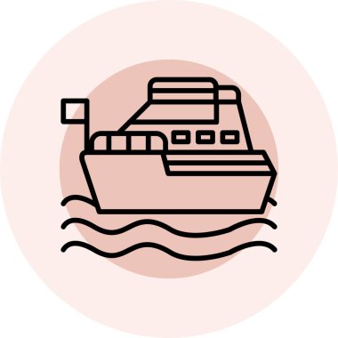 Gemi. Web simgesi basit illüstrasyon