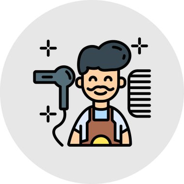 Bir berberin vektör çizimi