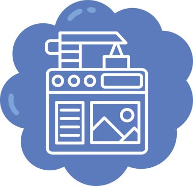 Bulut. Web simgesi basit illüstrasyon