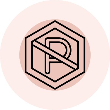 Bir P harfi simgesinin vektör illüstrasyonu