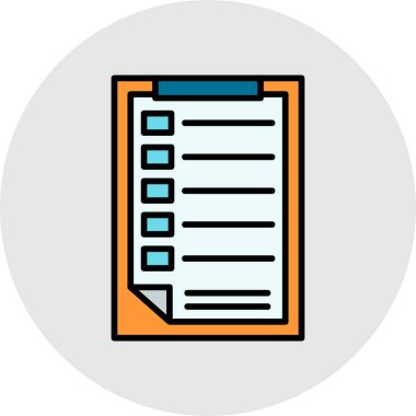 Kalem simgeli pano, basit ana hatlı vektör