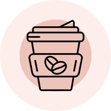 Kahve. Web simgesi basit illüstrasyon