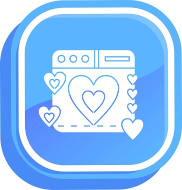 Aşk. Web simgesi basit illüstrasyon