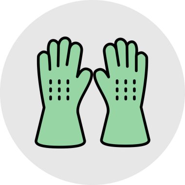 Eldiven simgesi vektör illüstrasyonu