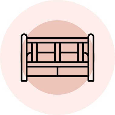 yatak ikonu vektör illüstrasyonu