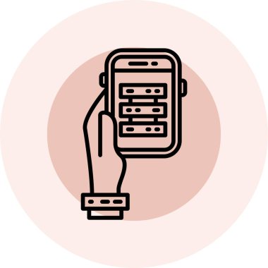 Cep telefonu simgesi, vektör illüstrasyonu