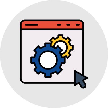 Web ayarı simgesi, düz tasarım