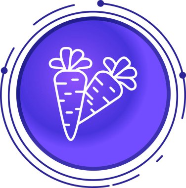 Beyaz arkaplandaki tek bir izole havuç simgesinin vektör çizimi