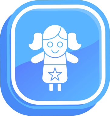 kız ikon vektör illüstrasyonu