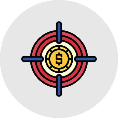 hedef vektör düz renk simgesi