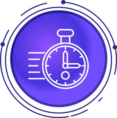 Kronometre simgesi. Web için kronometre vektör simgelerinin özet çizimi