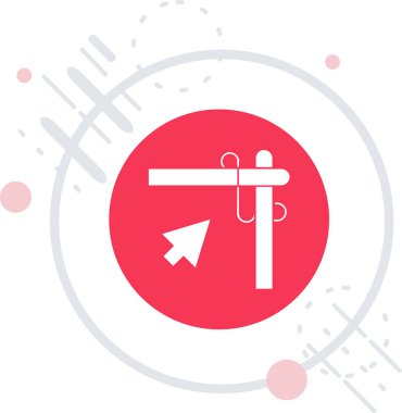 Olta kancası simgesi beyaz arkaplanda izole edildi. Balık oltası. Renkli taslak konsepti. Vektör.