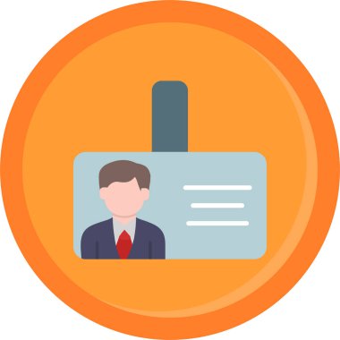 Kimlik Kartı Düz Çember Simgesi