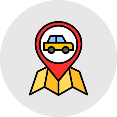 harita taksi vektör simgesi