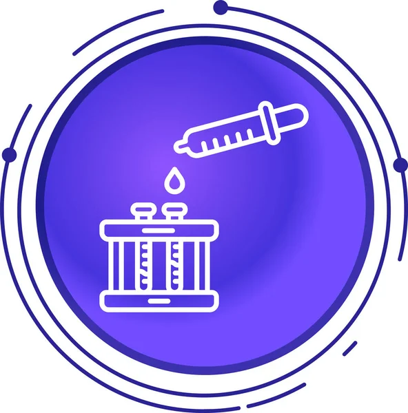 Mavi çizgi pipet simgesi beyaz arkaplanda izole edildi. Tıbbi elementler, kimya laboratuarı ekipmanları. İlaç ekipmanları. tıp sembolü. tıp sembolü