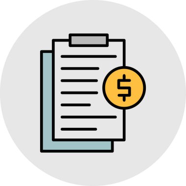 Bill Dolarlık fatura simgesi - taslak biçimi