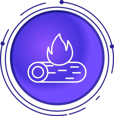 Beyaz arkaplanda izole edilmiş çizgi ateş ikonu. Ateş ikonu. Renkli taslak konsepti. vektör illüstrasyonu