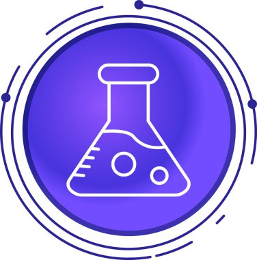 çizgi matara testi ve matara ikonu beyaz arkaplanda izole edildi. Laboratuvar testi. Laboratuvar bardakları. Renkli taslak konsepti. vektör.