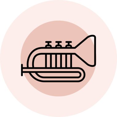 trumpet icon in trendy style isolated background