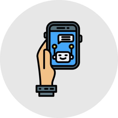 Robot kafa vektör tasarımlı akıllı telefon