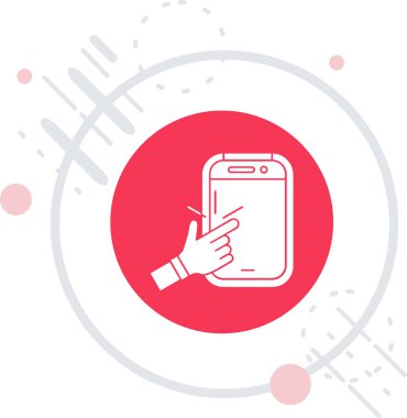 el ve cep telefonu simgesi ile akıllı telefon.