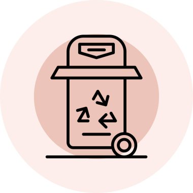 Çöp kutusu simgesi vektör illüstrasyonu