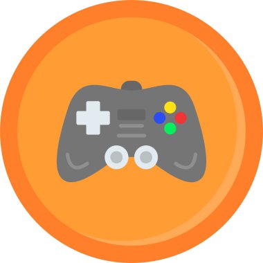 oyun denetleyici düz simge, vektör, illüstrasyon