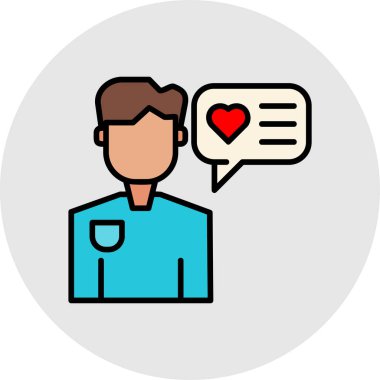 Kalp simgesi olan bir adamın vektör çizimi