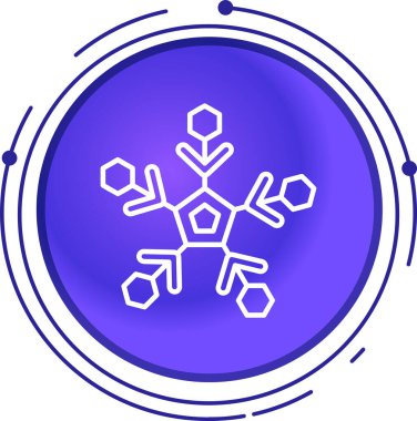 çizgi molekül simgesi beyaz arkaplanda izole edildi. Kimyalı moleküllerin yapısı, fen öğretmenlerinin yenilikçi eğitim posteri. Renkli taslak konsepti. vektör