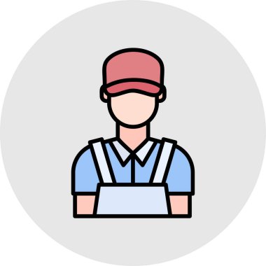 Şapkalı ve çantalı bir adamın vektör çizimi