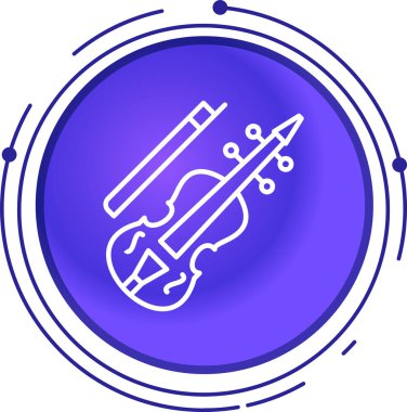 çizgi keman simgesi beyaz arkaplanda izole edildi. Müzik aleti. Renkli taslak konsepti. vektör illüstrasyonu