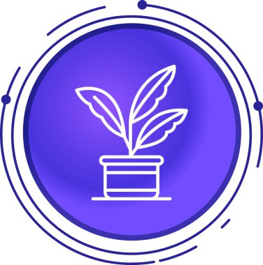 Çömlek simgesindeki renk bitkisi beyaz arkaplanda izole edilmiş. Bir tencerede yetişiyor. Saksı bitkisi işareti. Değişken rastgele dinamik şekiller. vektör illüstrasyonu