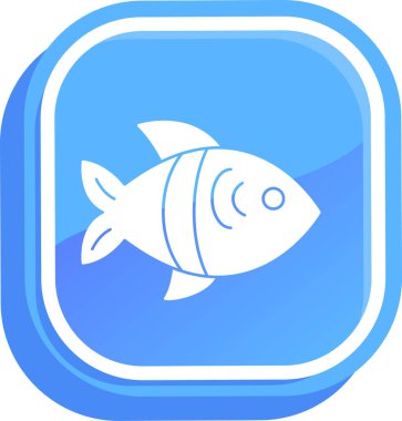 balık simgesi, basit vektör illüstrasyon tasarımı