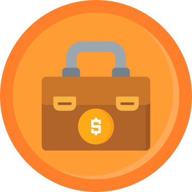 iş çantası finans simgesi düz stil