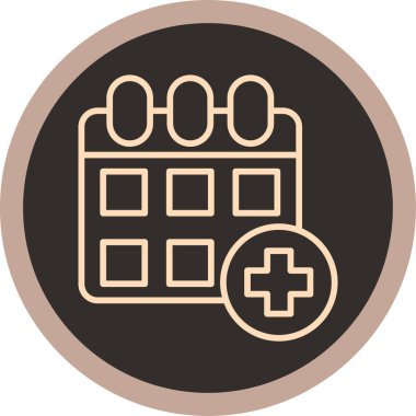 Hastane ikonu. bu biçim ster sembolüdür pembe ve sarı renkler kullanır, yuvarlak açılar, yuvarlak kahverengi, beyaz arkaplan.