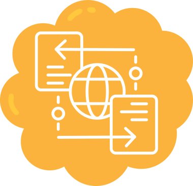 veri bulut hesaplama simgesi ana hat biçiminde