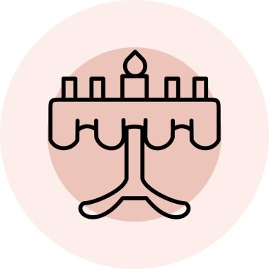 Bir mum simgesinin vektör illüstrasyonu