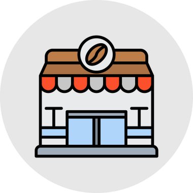 dükkan simgesi, ana hatlı vektör çizimi