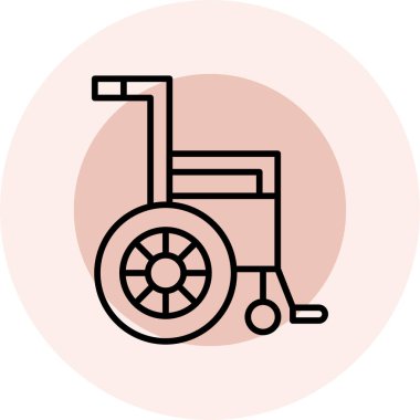 Tekerlekli sandalye simgesi, vektör illüstrasyonu