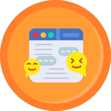 Sosyal medya simgesi, vektör illüstrasyonlu emoji