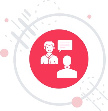 Dizüstü bilgisayarı olan renk çizgisi insan ve beyaz arka planda izole edilmiş sohbet simgesi. İnsan zekası ve çalışması. vektör illüstrasyonu